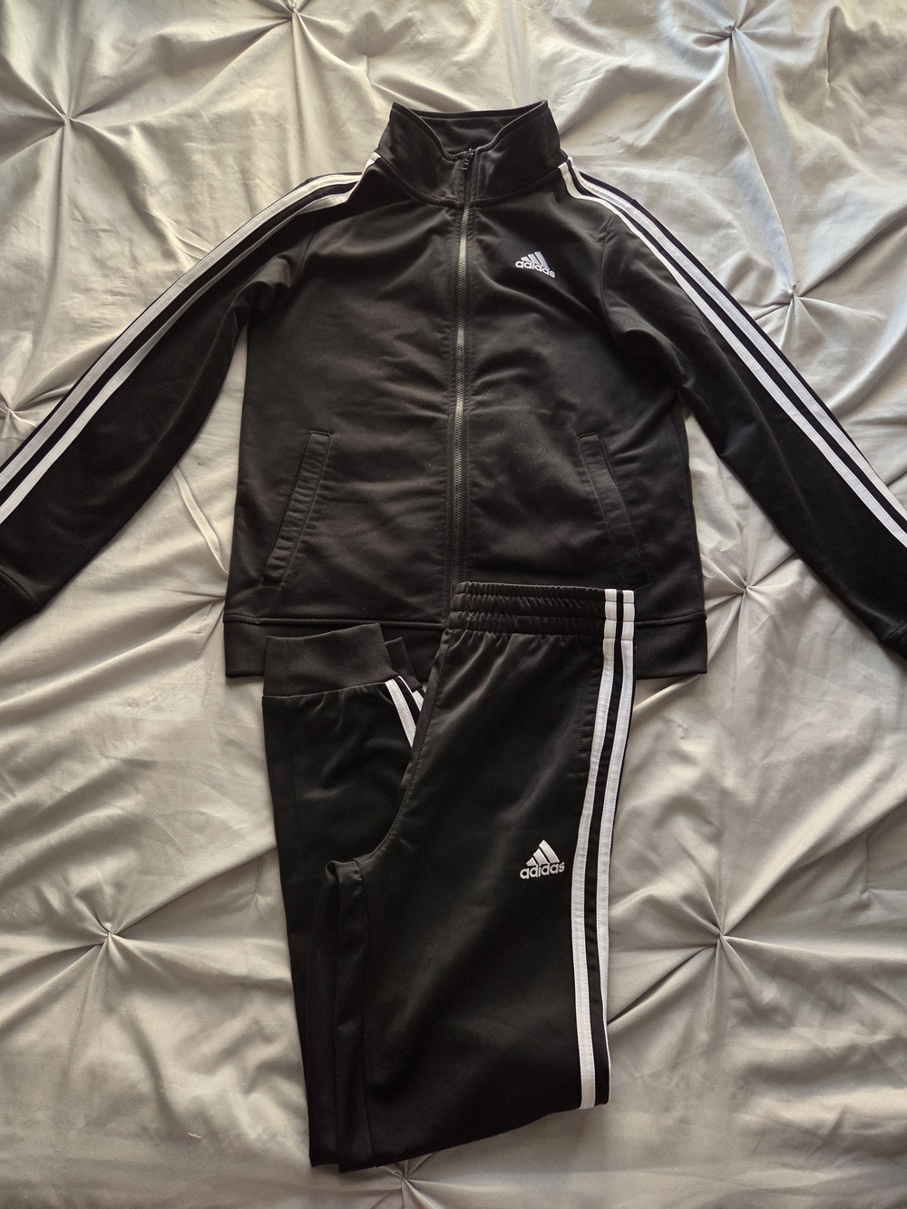 Adidas Kids Black Track Pants - 3-Stripe Athletic Bottoms